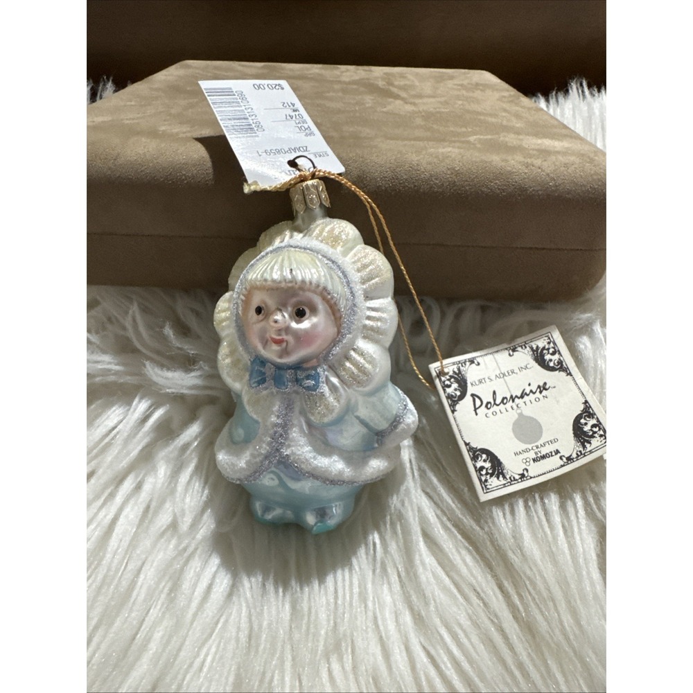 Kurt A Adler Polonaise Snow Sprite Girl Ornament Blue Girl Hand Crafted NWT